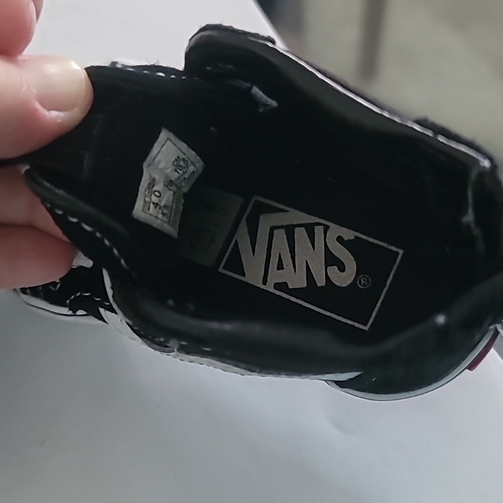 Vans Toddler Shoe Size 4 Black White Leather Sneakers Zip Back Sk8 Hi Zip Kids - Picture 7 of 10
